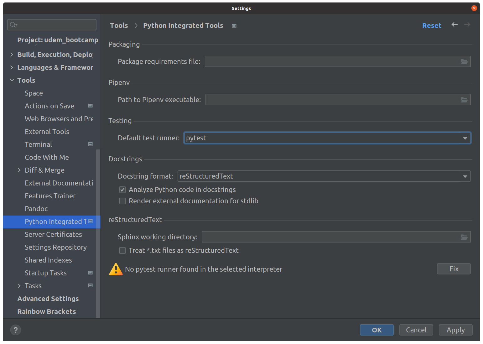 Добавить PyTest в PyCharm изображение с сайта www.aredel.com