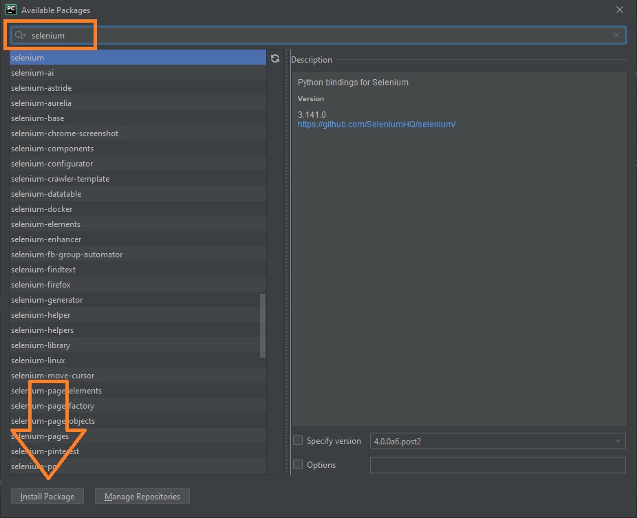 Adding Selenium to PyCharm