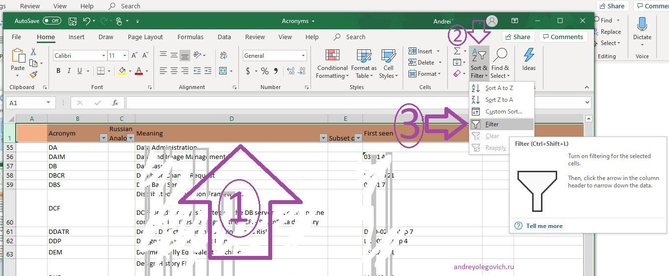 '.Excel filter troubleshooting screenshot.'