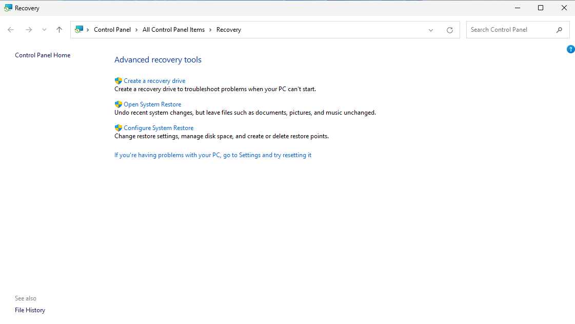 Recover Windows from recovery point image from www.aredel.com image from www.aredel.com
