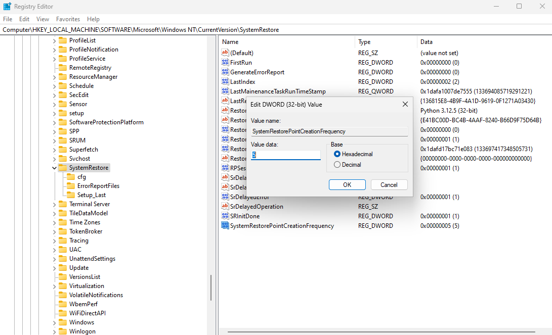 Setting SystemRestorePointCreationFrequency Windows image from www.aredel.com image from www.aredel.com